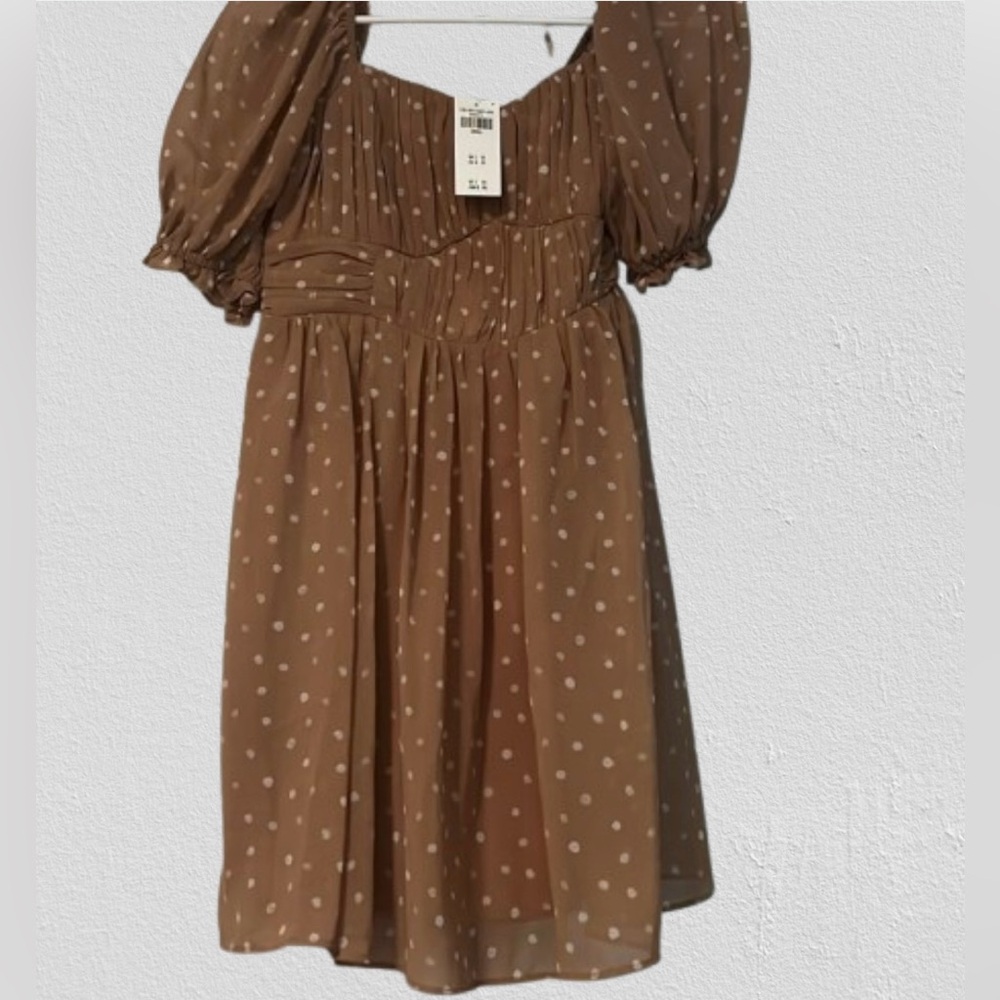 NWT: Abercrombie & Fitch Emerson Puff Sleeve Polka Dot Dress